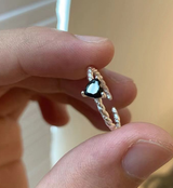S925 Sterling Silver Black Zirconia Love