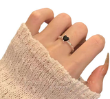 S925 Sterling Silver Black Zirconia Love