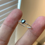 S925 Sterling Silver Black Zirconia Love