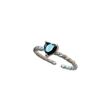 S925 Sterling Silver Black Zirconia Love